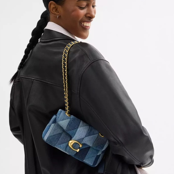 Coach Tabby Denim Shoulder Bag 20 Patchwork Quilting - Picture 5 of 12